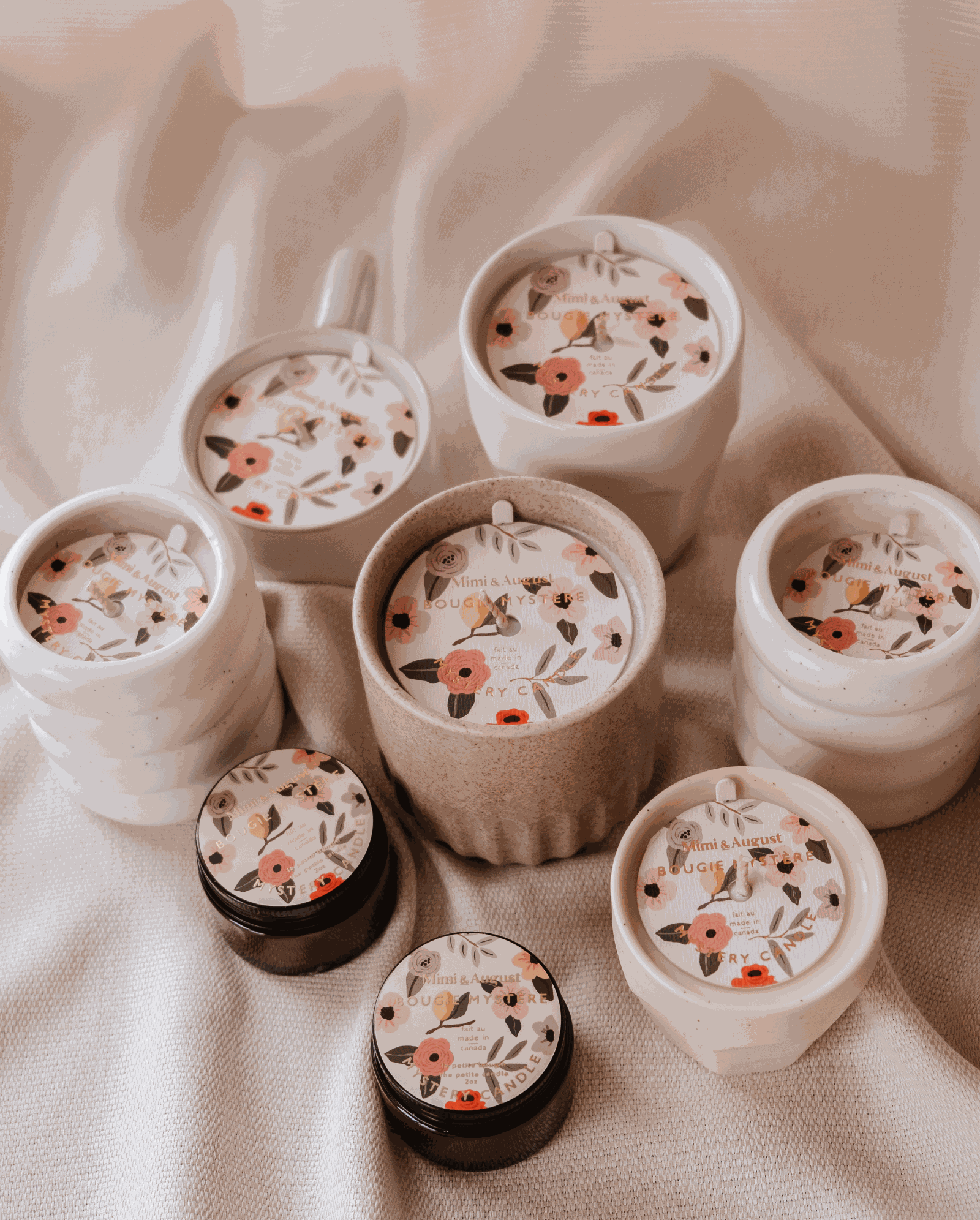 Mystery Candle from Mimi showcasing eco-friendly scented candles in unique limited edition packaging