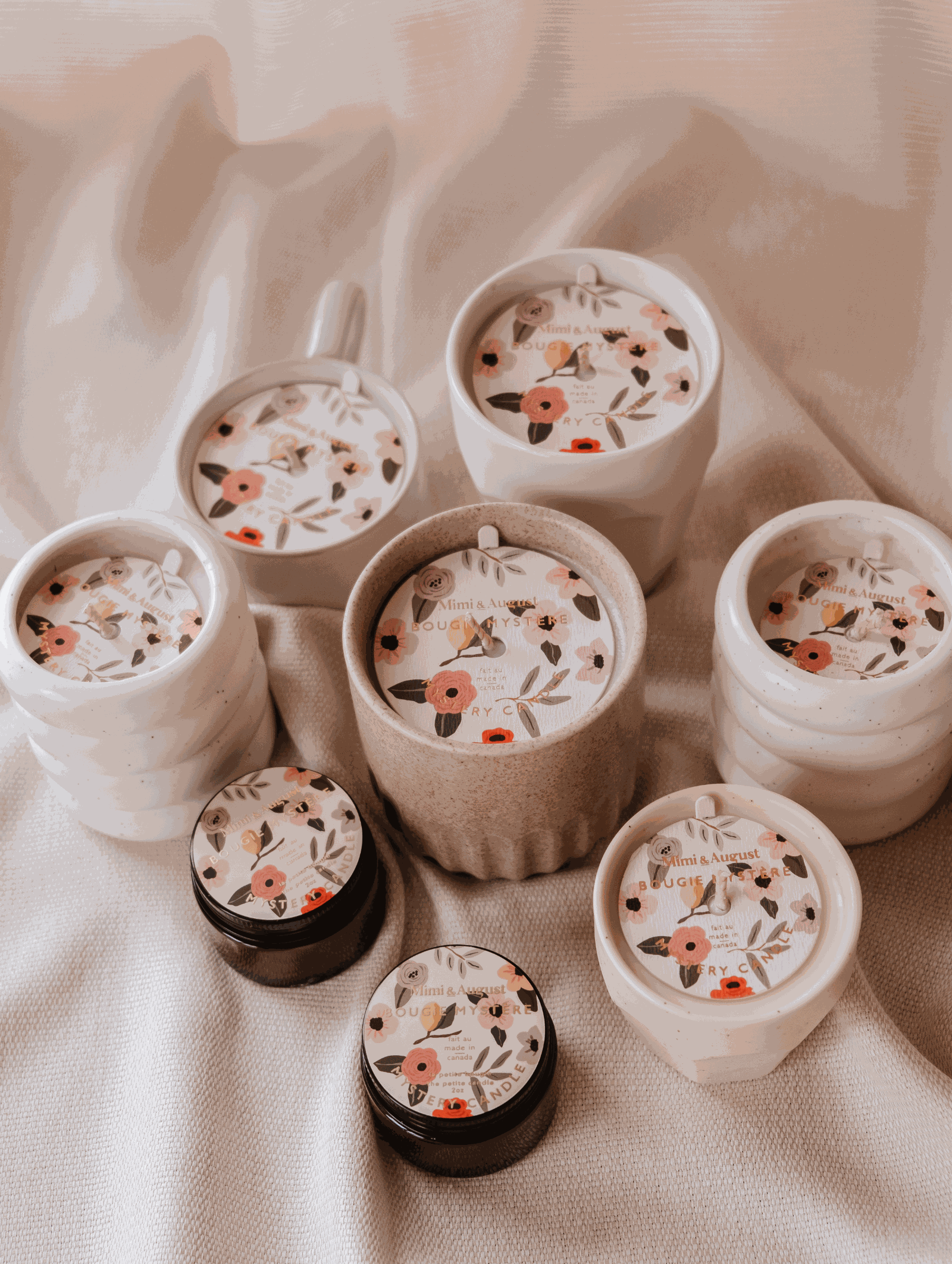 Mystery Candle from Mimi showcasing eco-friendly scented candles in unique limited edition packaging