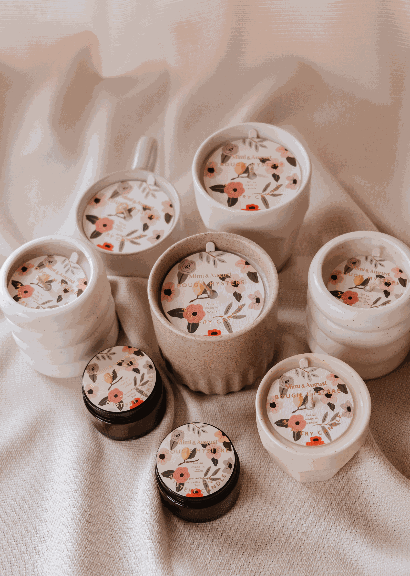 Mystery Candle from Mimi showcasing eco-friendly scented candles in unique limited edition packaging