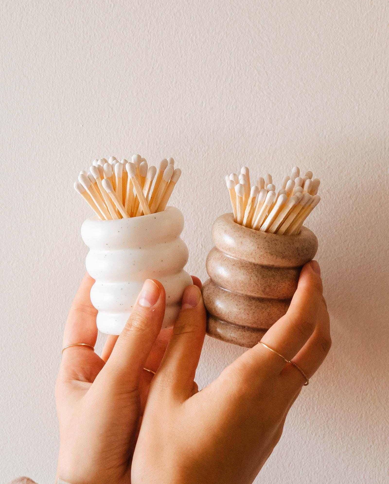 A Mimi & August Ceramic Match Pot.