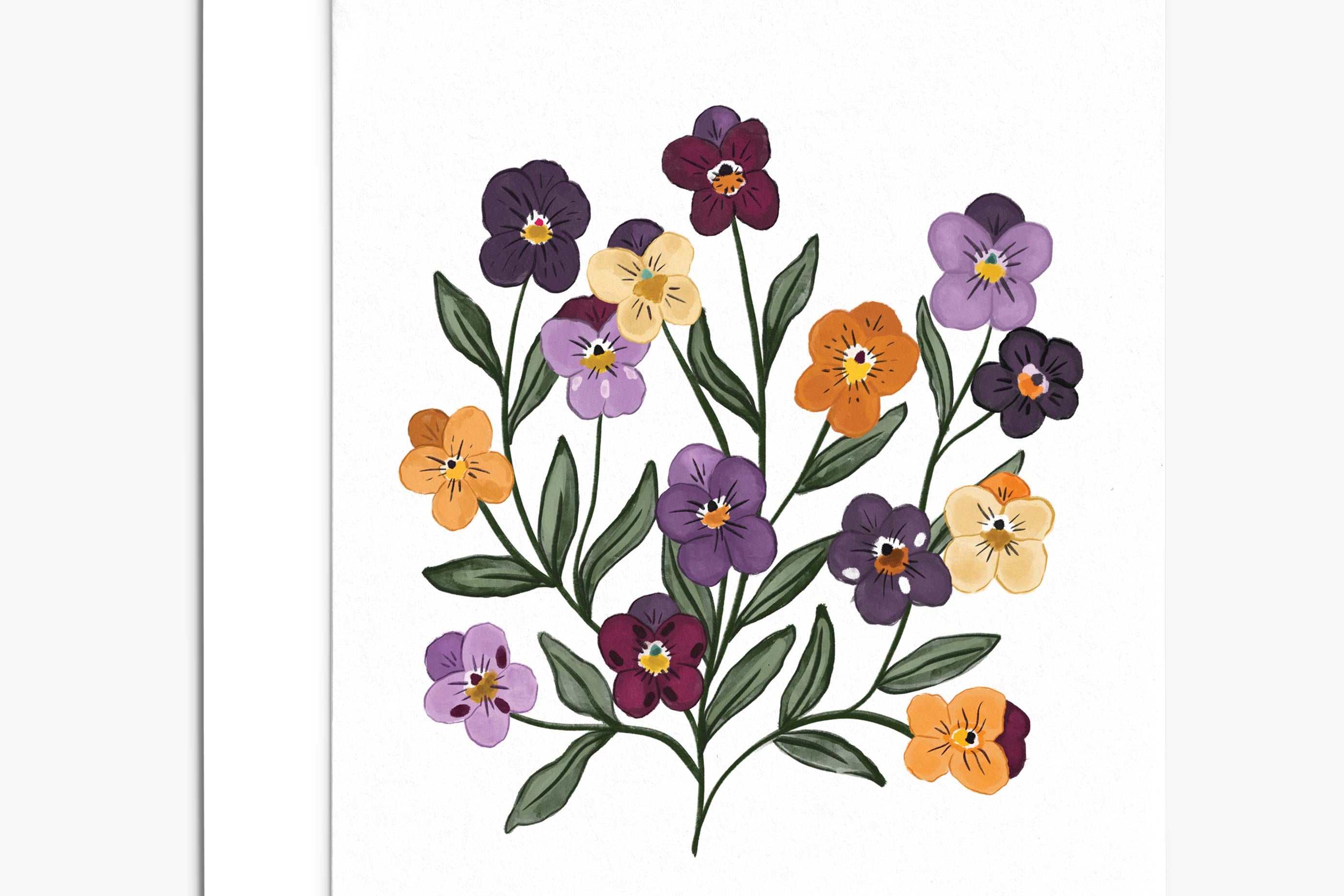 The Violet Mother's Day Greeting Card by Mimi & August features a bouquet of purple, yellow, and orange flowers with green leaves. The text reads "pour toi maman." It's crafted from recycled paper and packaged in compostable materials for an eco-friendly touch.