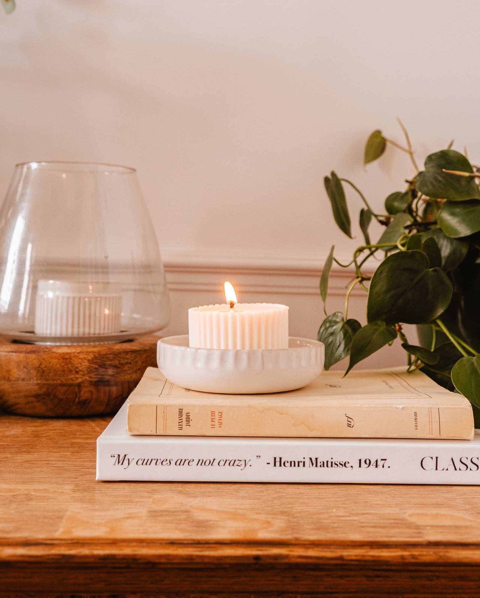 Handcrafted little ceramic candle holder nest for candle refills and multi-purpose use