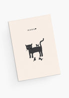 illustration of a black cat with her kitties and the word mama greeting card- By mimi & august