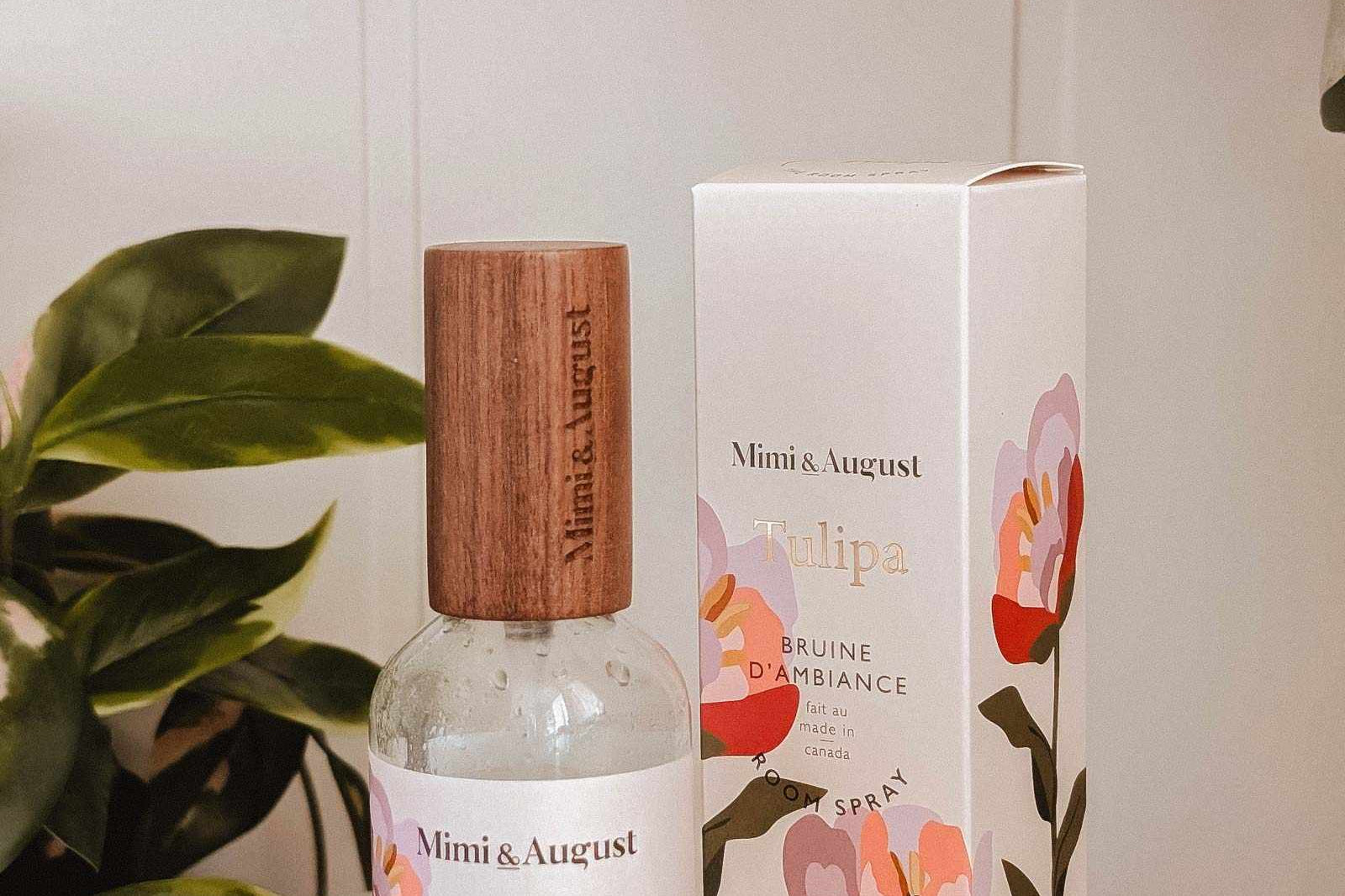 Tulipa Room Spray bottle with floral and wild berry scent for refreshing indoor spaces