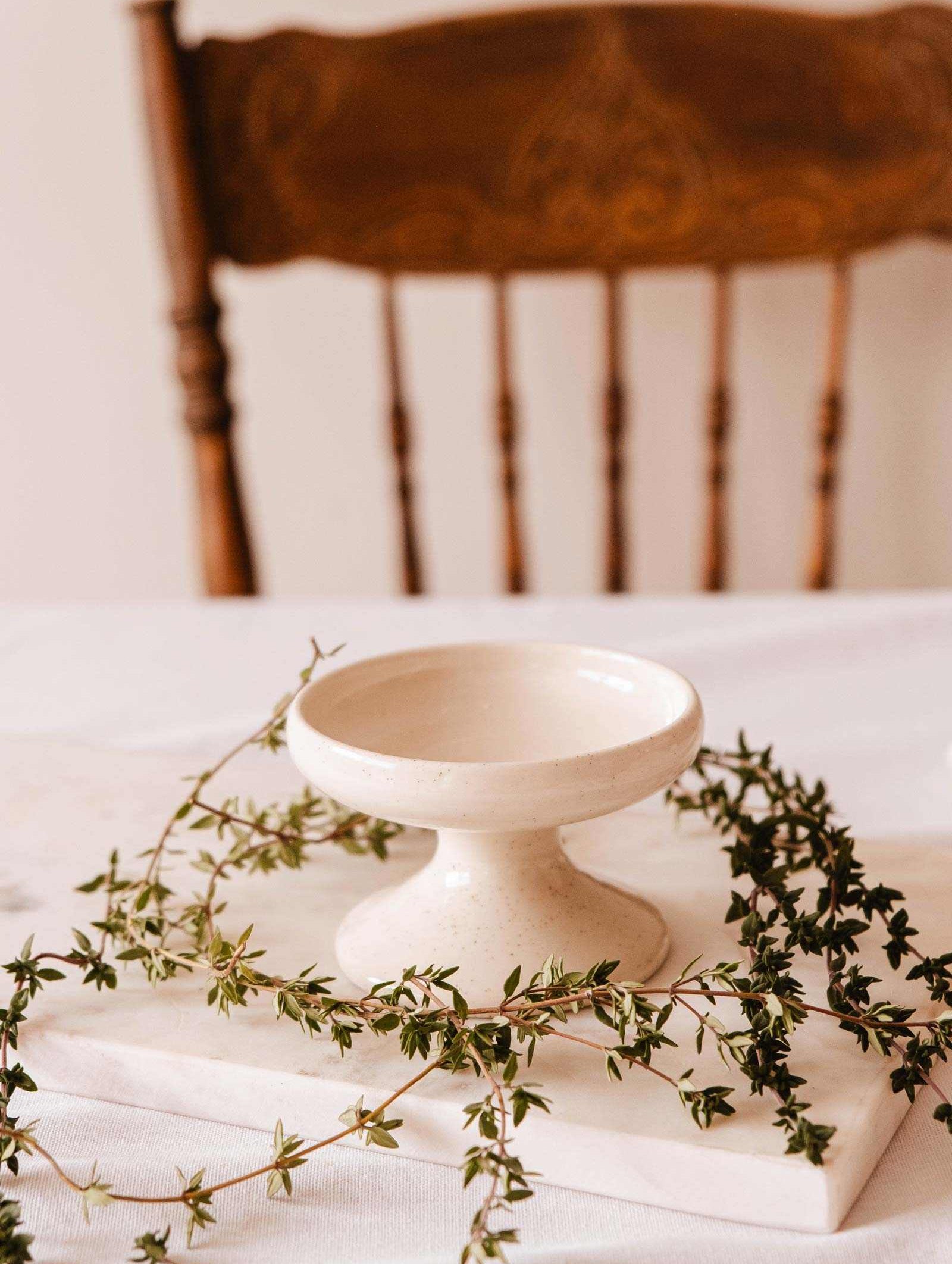 Serenity Pillar Candle Holder ceramic minimalist versatile home decor by Diane Brouillette