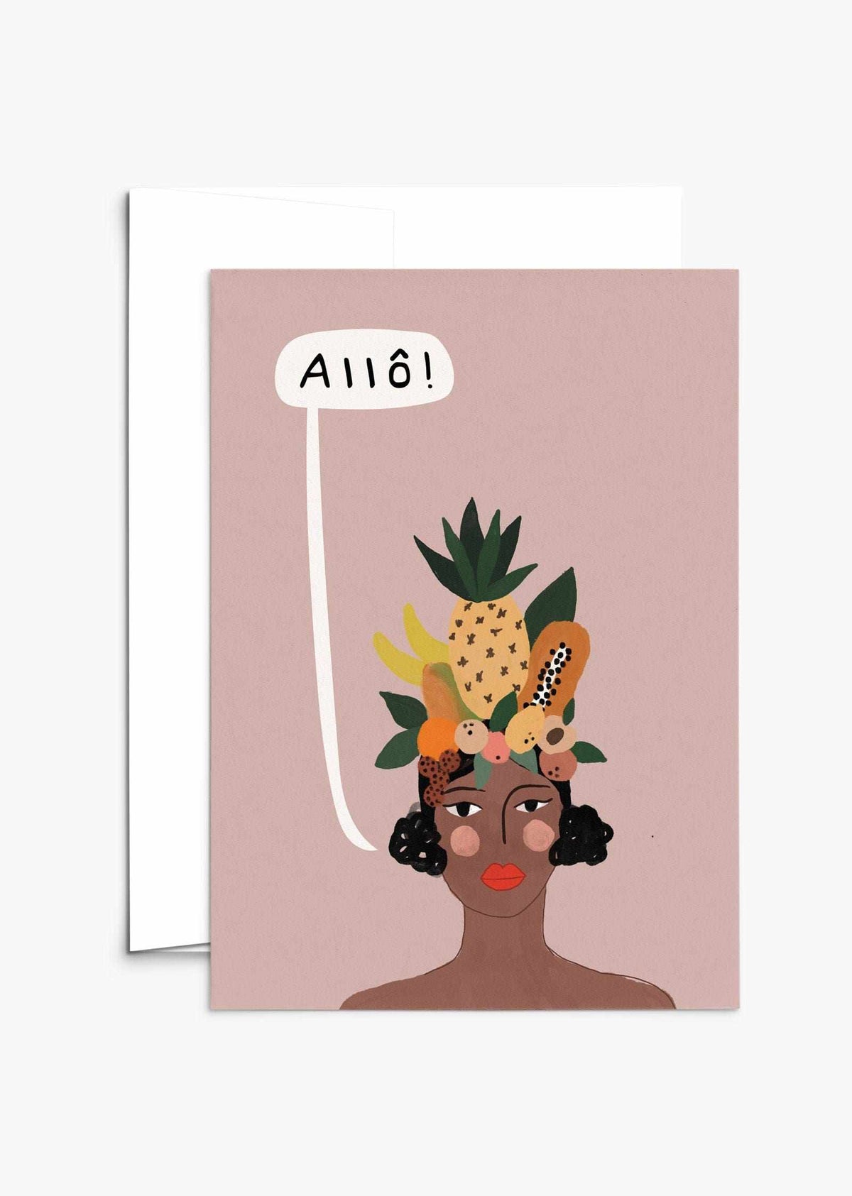 Allô Greeting Card 5x7 recycled paper blank inside with white envelope and compostable packaging