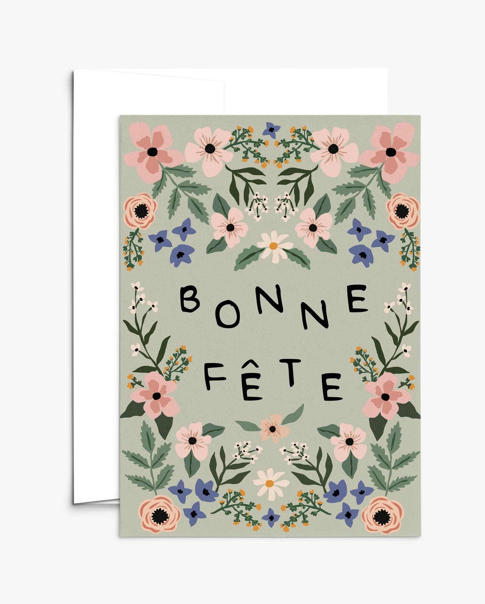 birthday greeting card with sauvage flowers- in French- By Mimi & August
