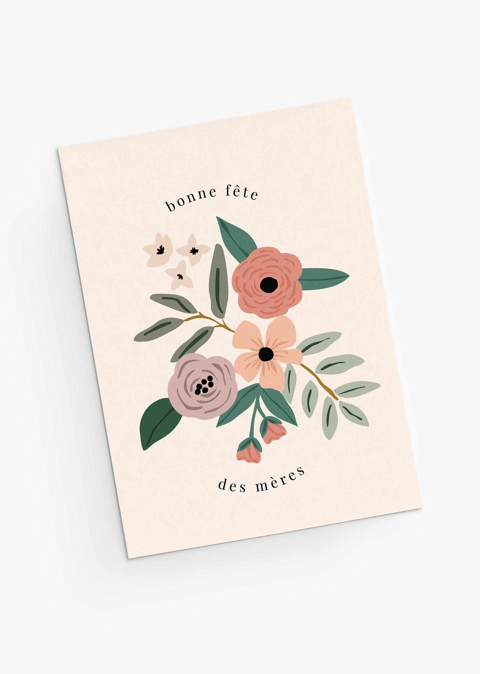 A beautiful Bouquet Mother's Day card with flowers and leaves from Mimi & August.