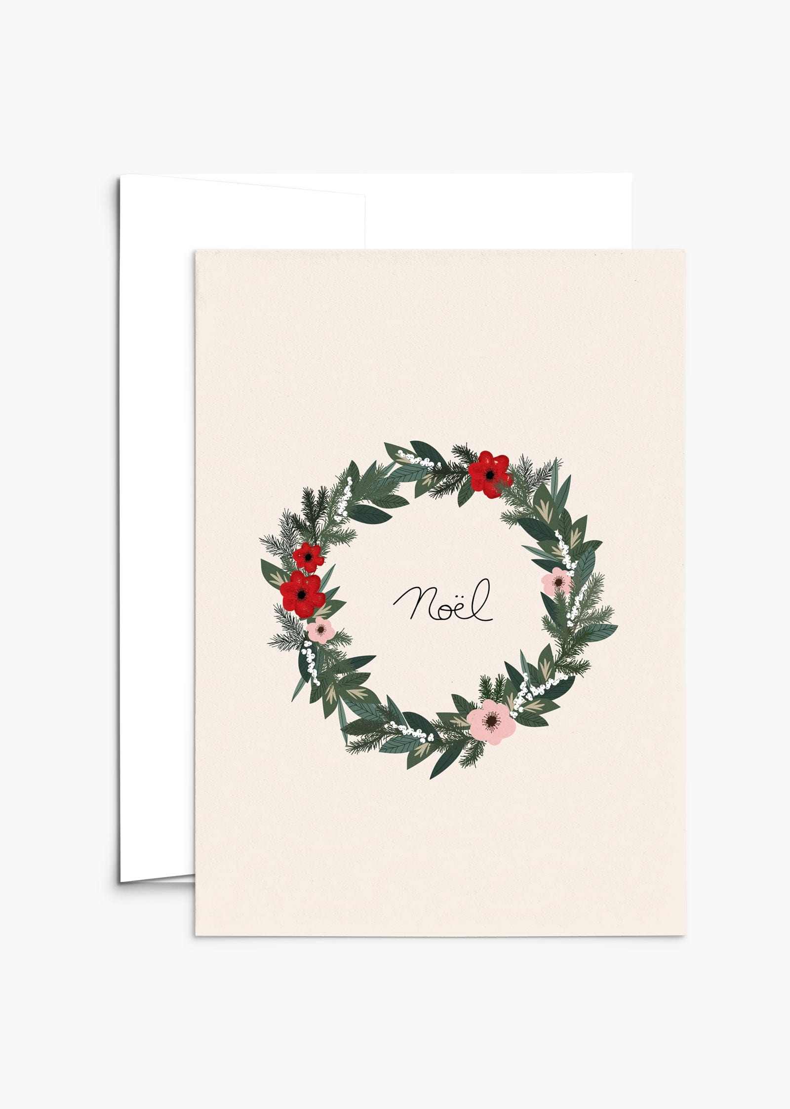 C'est Noël Greeting Card with recycled paper and compostable packaging in 5x7 format