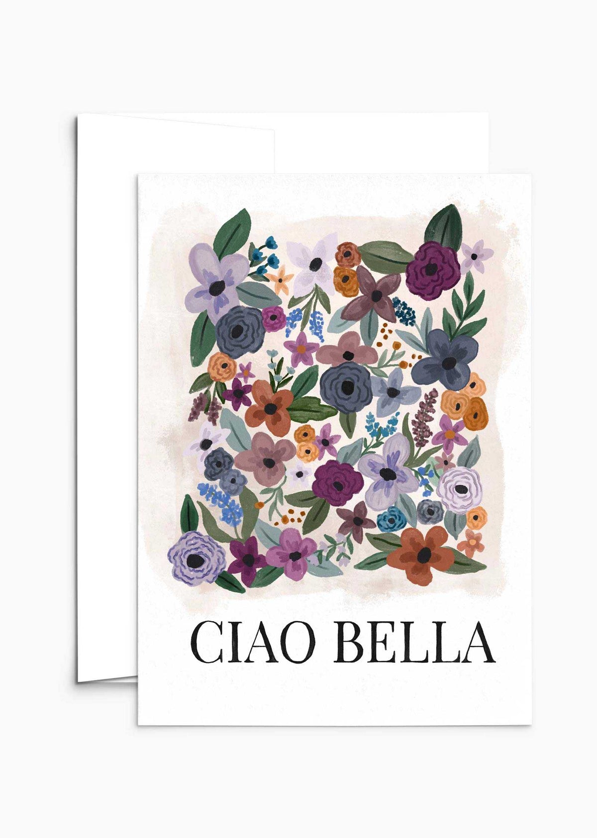 Ciao Bella greeting card with vibrant floral design on thick matte recycled cardstock