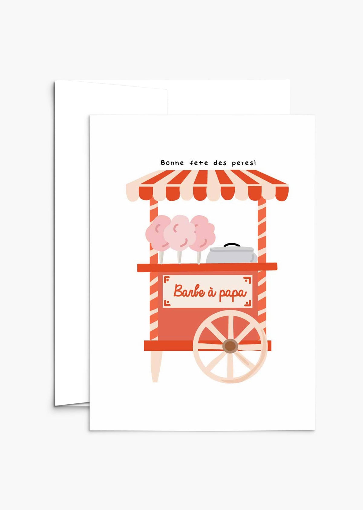 Father's Day card featuring an enchanted cotton candy stand on recycled paper