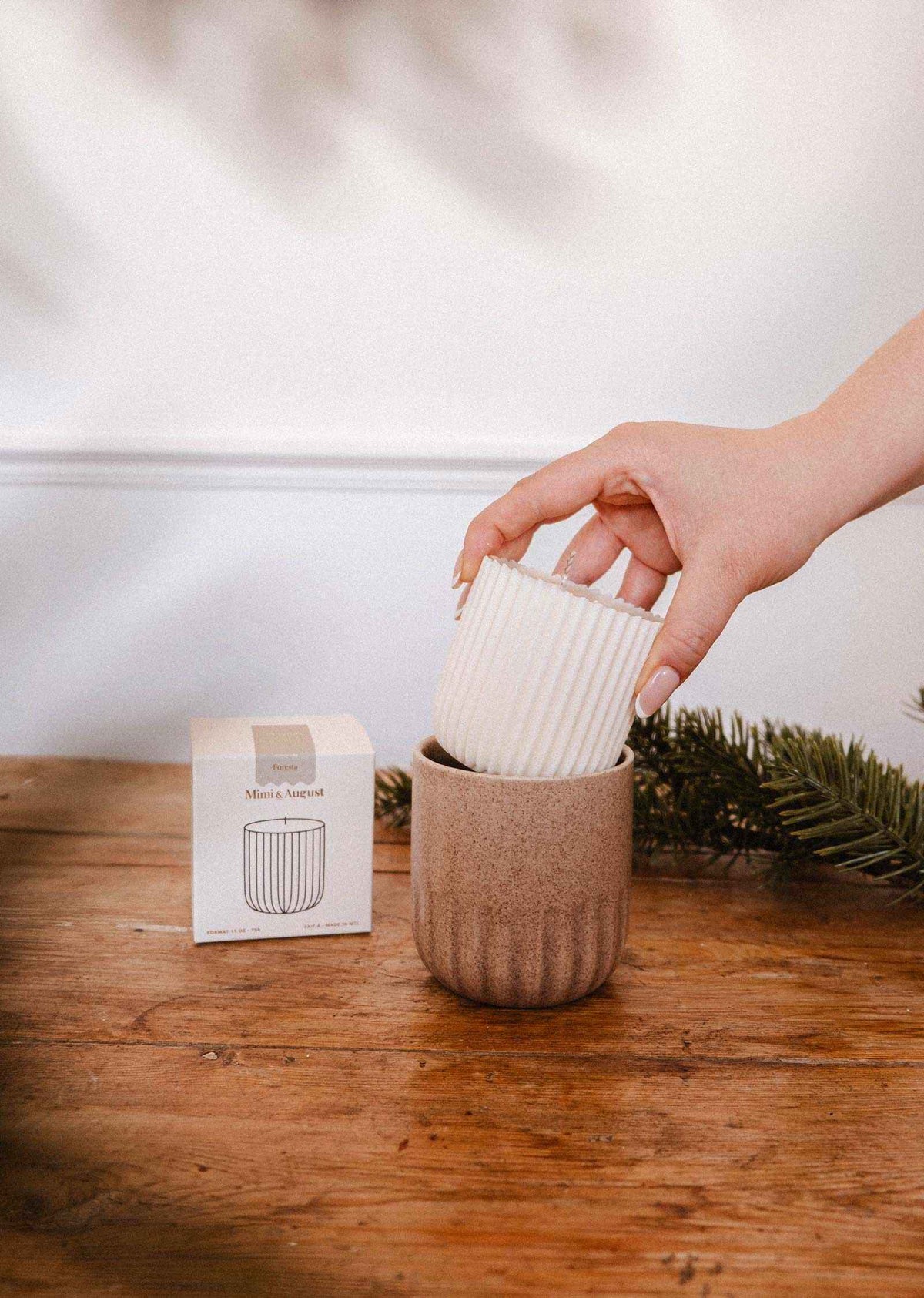 forest candle refill with fir needles cedarwood and moss scent