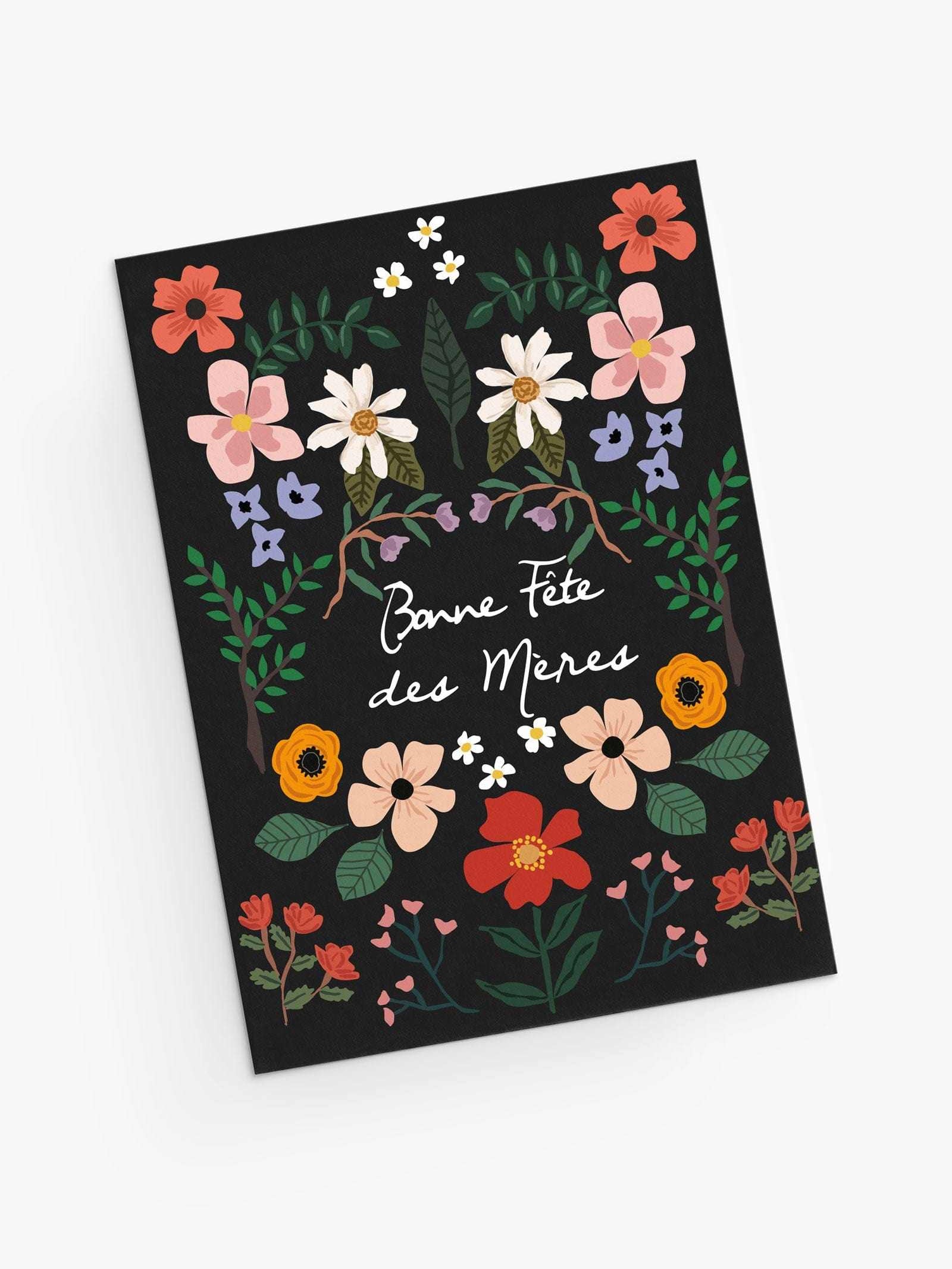 Eco-friendly black floral garden greeting card for mother's day- By Mimi & August