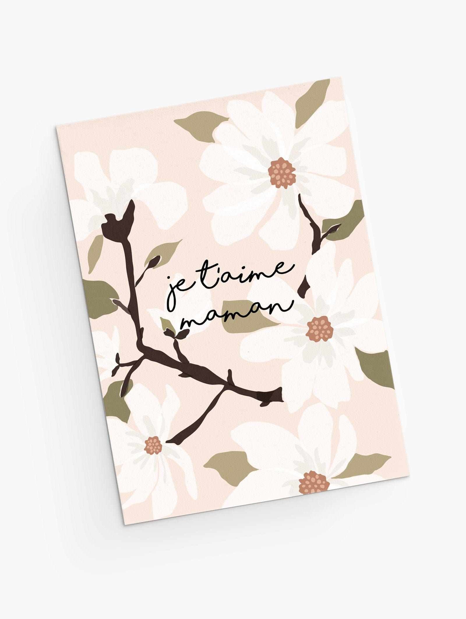 Eco-friendly i love you mom crabapple greeting card for mother's day- French version- By Mimi & August