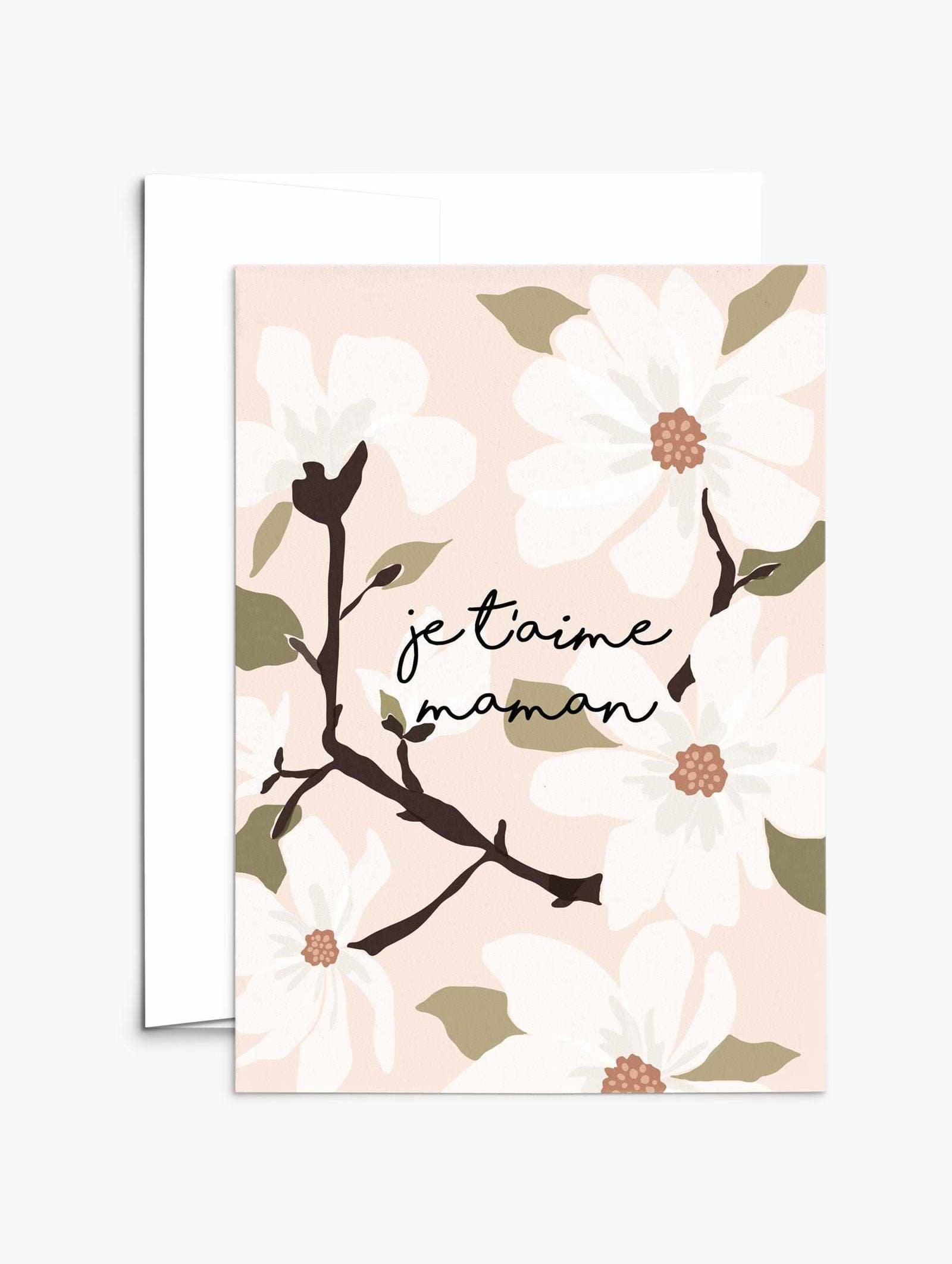 Eco-friendly i love you mom crabapple greeting card for mother's day- French- By Mimi & August