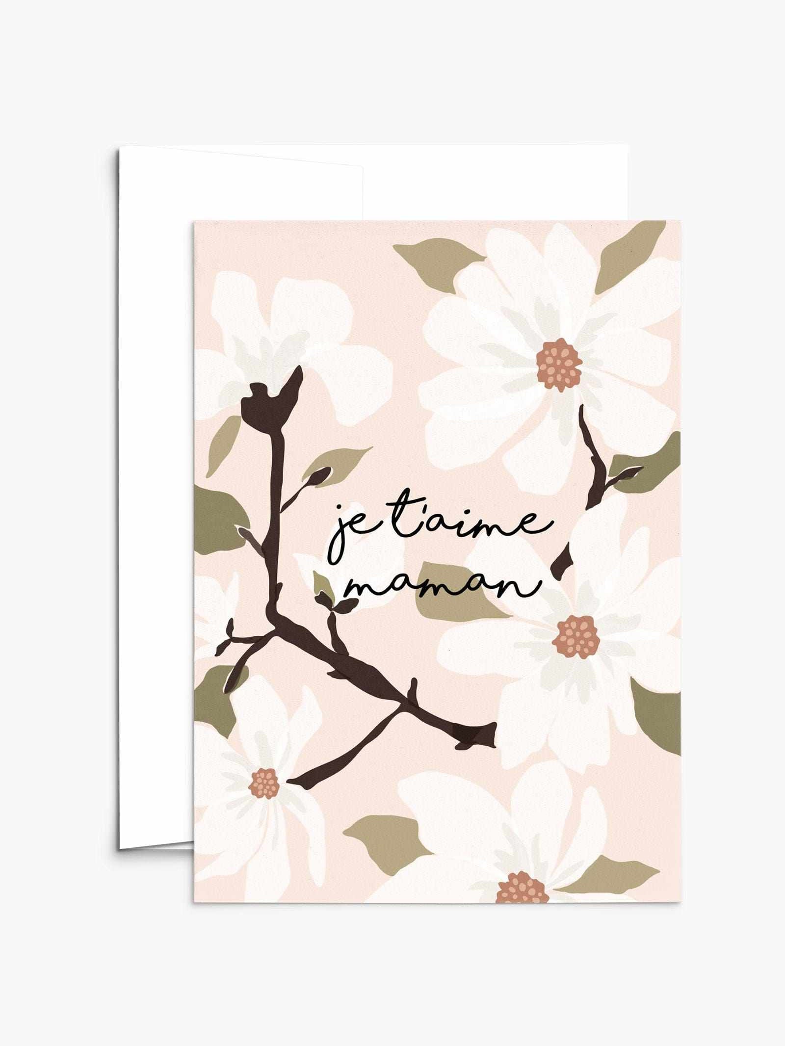 Eco-friendly i love you mom crabapple greeting card for mother's day- French- By Mimi & August