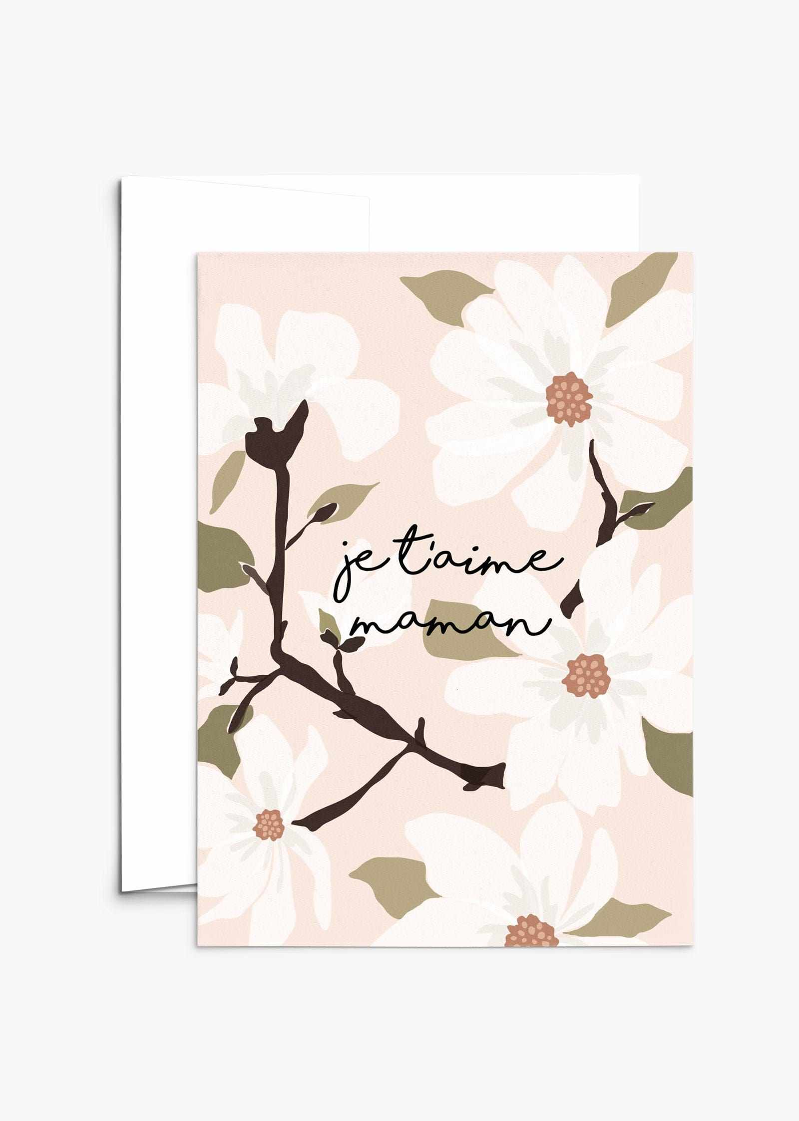 Eco-friendly i love you mom crabapple greeting card for mother's day- French- By Mimi & August
