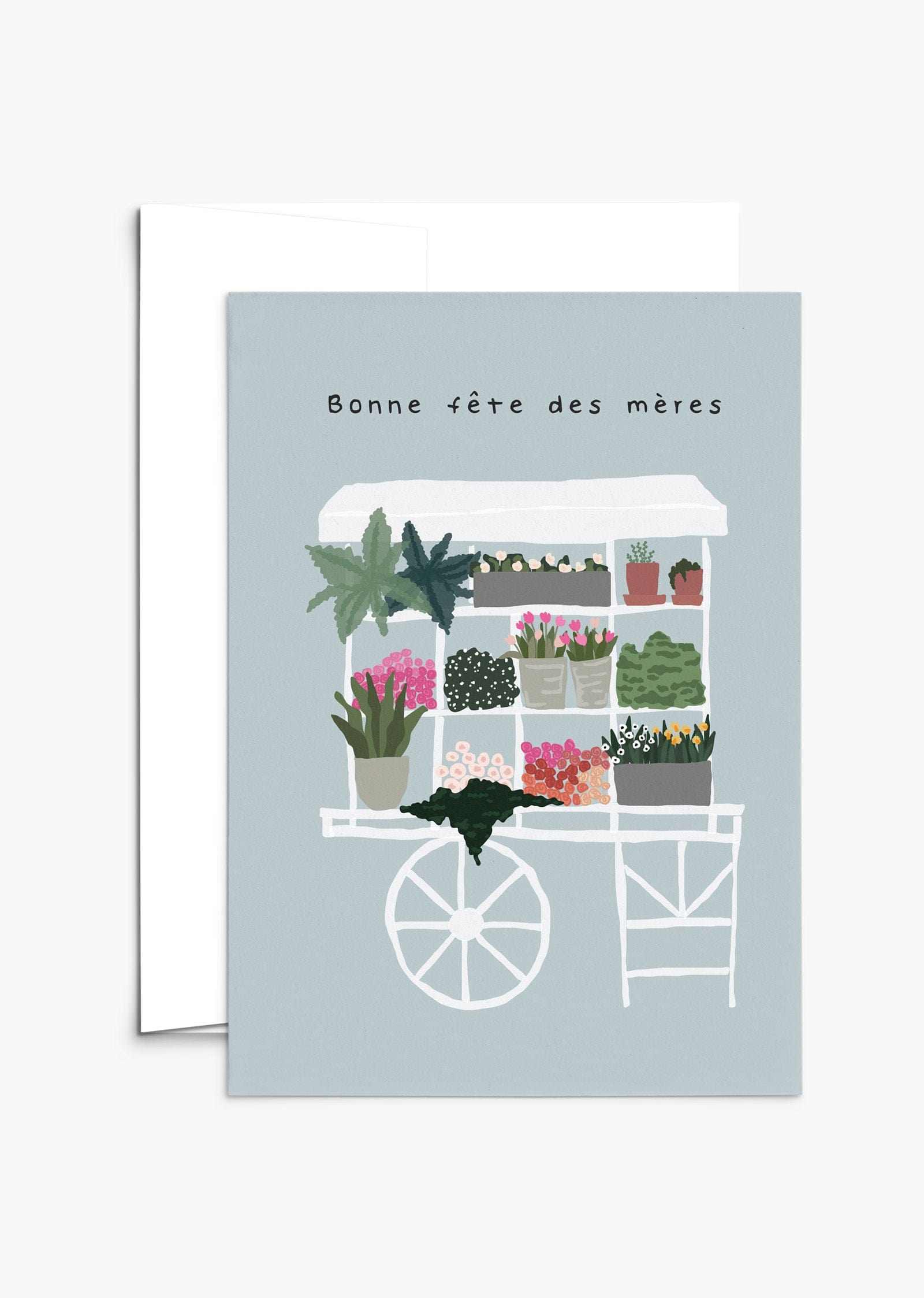 Eco-friendly flower stand greeting card for mother's day in French- By Mimi & August