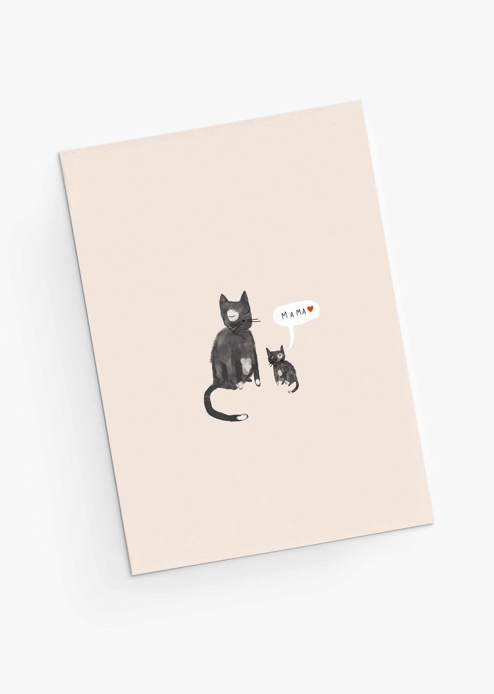 Mother and kitten greeting card for mother's day by mimi & august