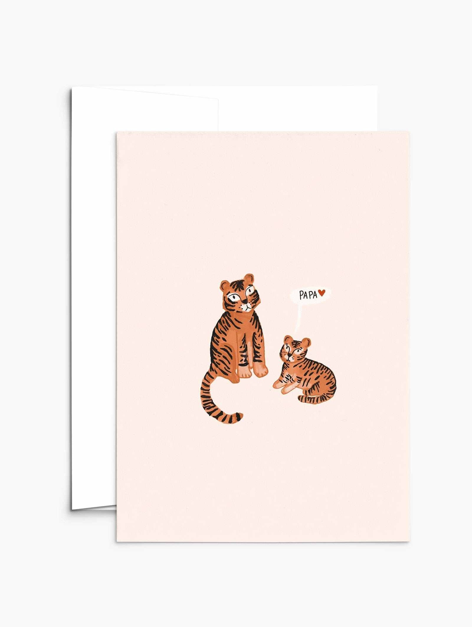 Papa - Greeting Card made from recycled paper with white envelope and compostable packaging, 5x7 inches.