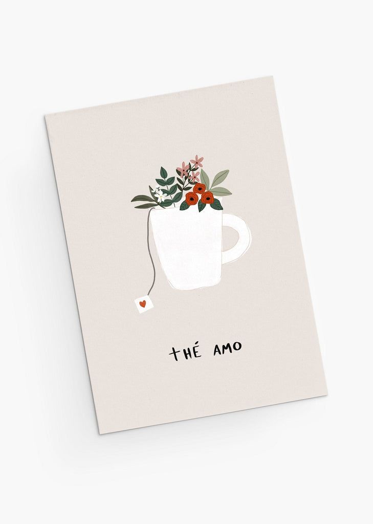 cute teacup filled with flowers saying thé amo- By Mimi & August