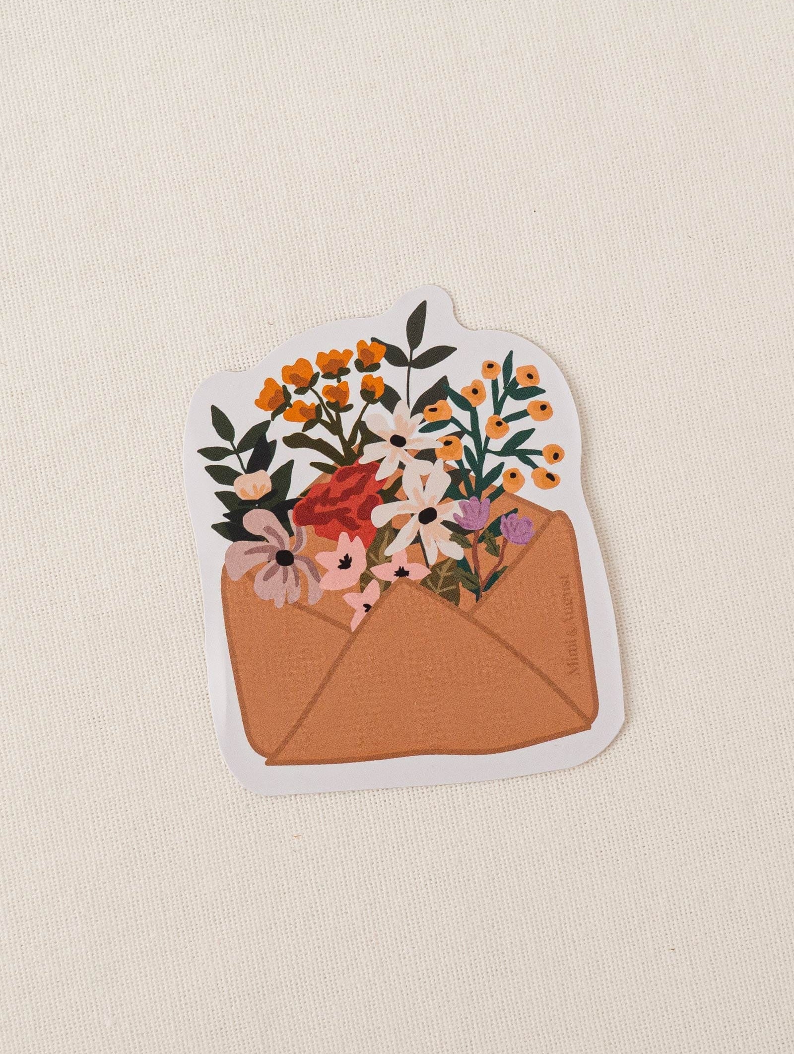 colorful floral envelope vinyl sticker