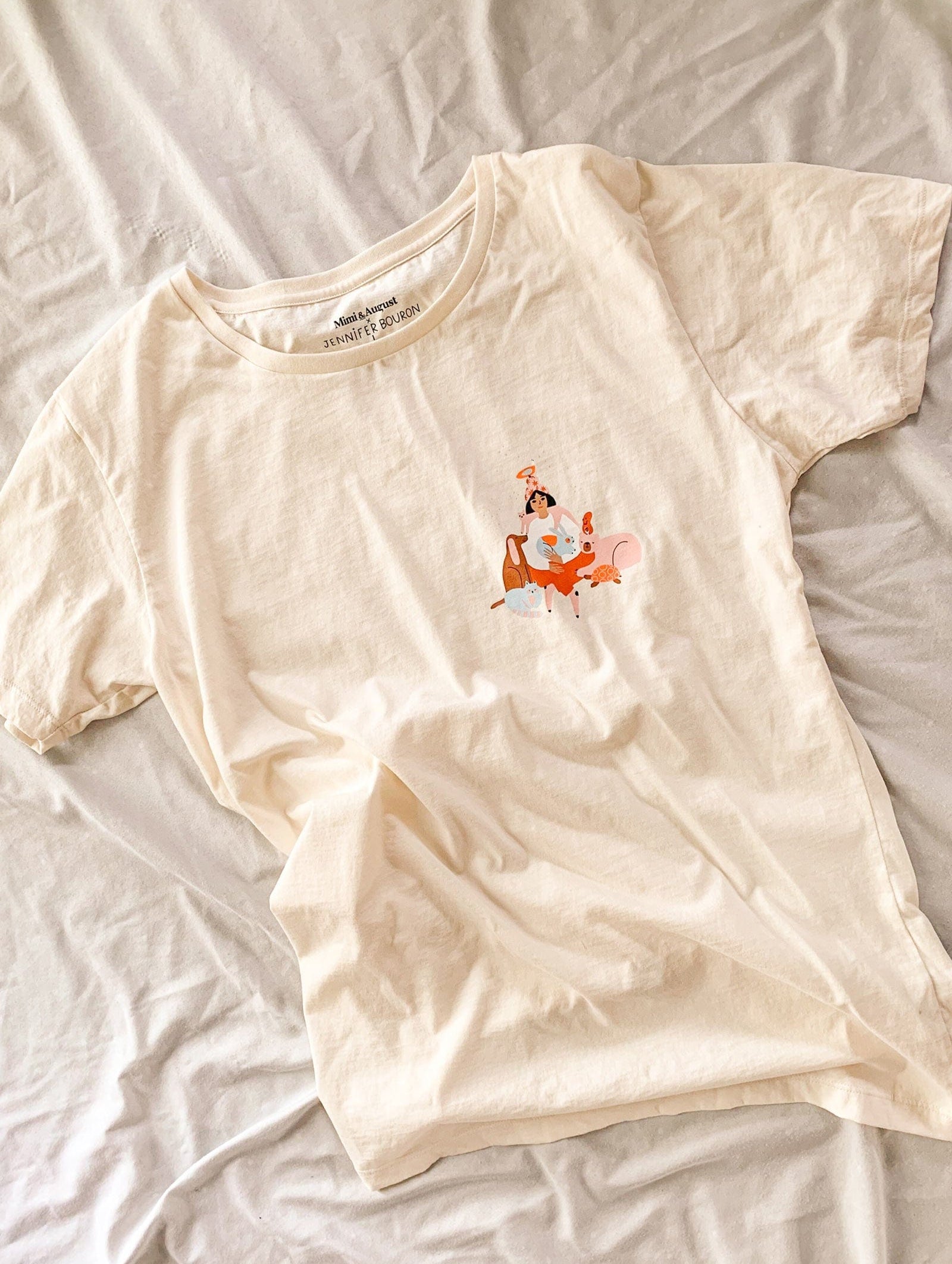 pima cotton t-shirt with animals - mimi and august