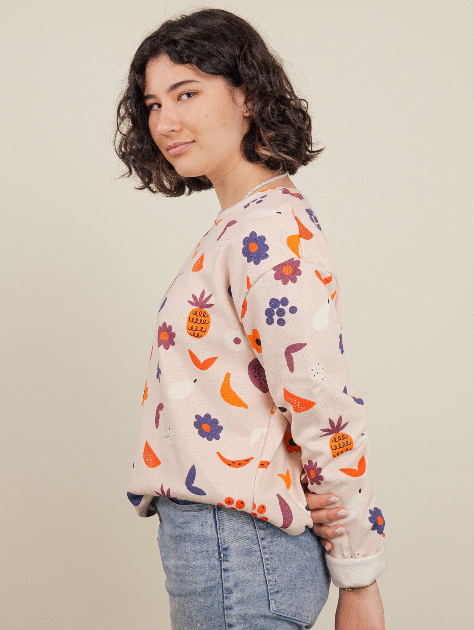 pima cotton sweatshirt with full of fruits - mimi and august