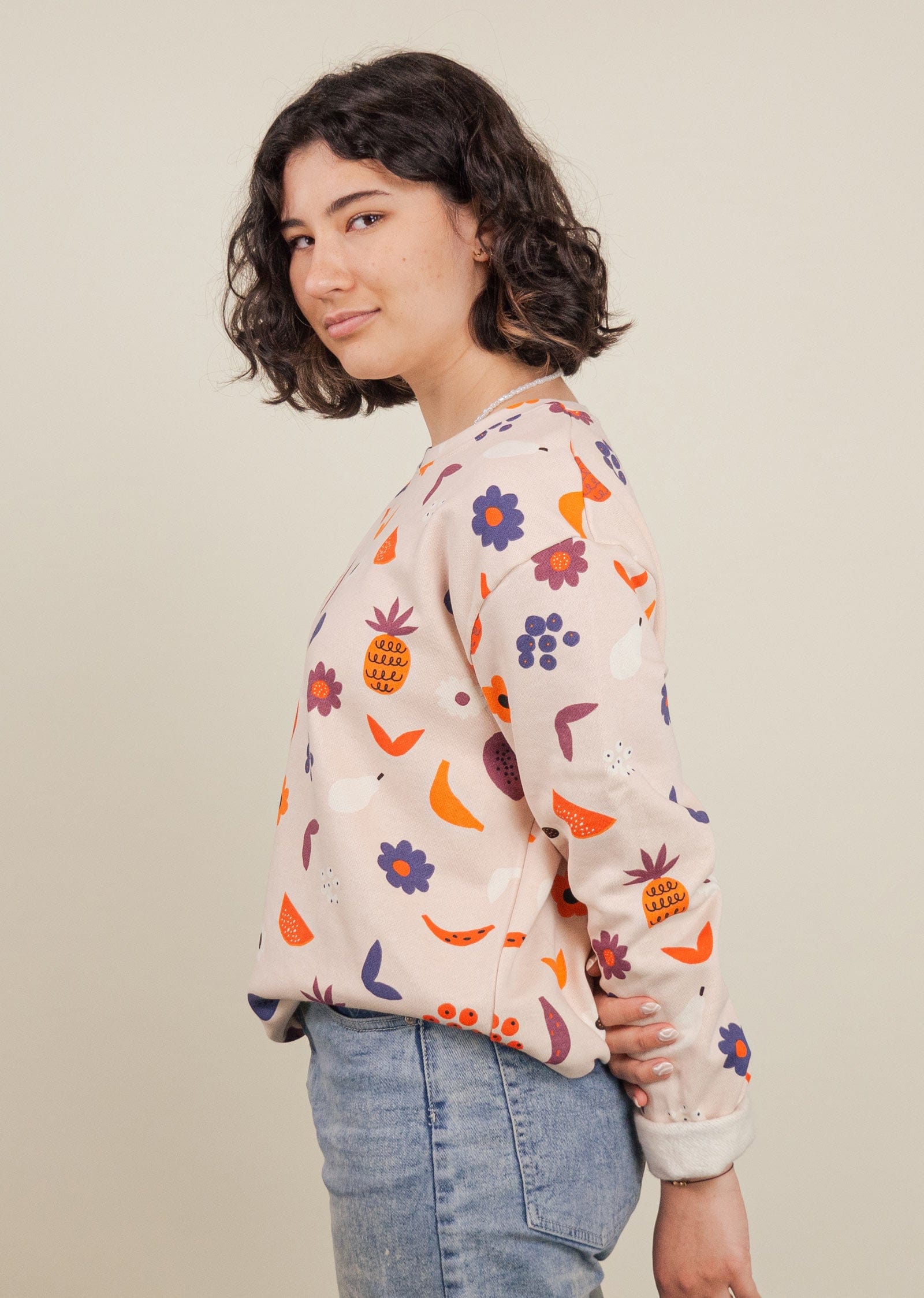 pima cotton sweatshirt with full of fruits - mimi and august