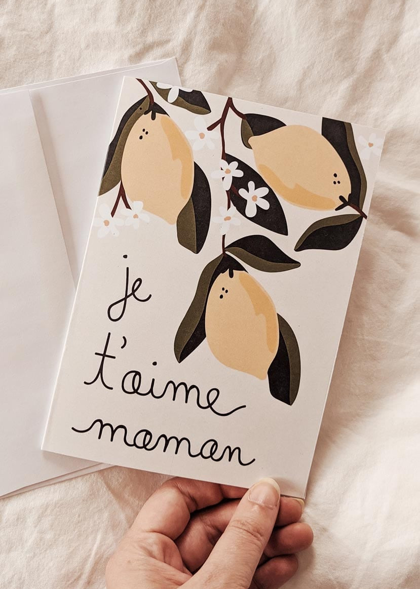 Je t'aime Maman | Beautiful Greeting Card by Mimi & august