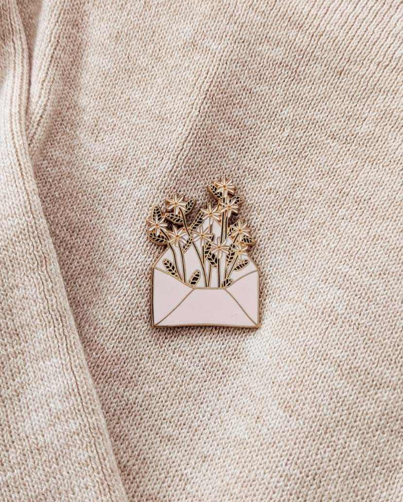 Flower for you enamel pin by mimi & august
