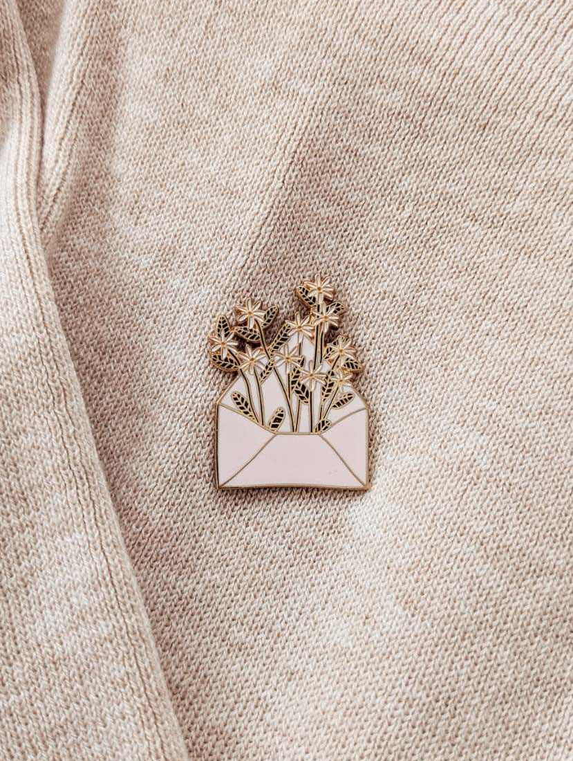 Flower for you enamel pin by mimi & august