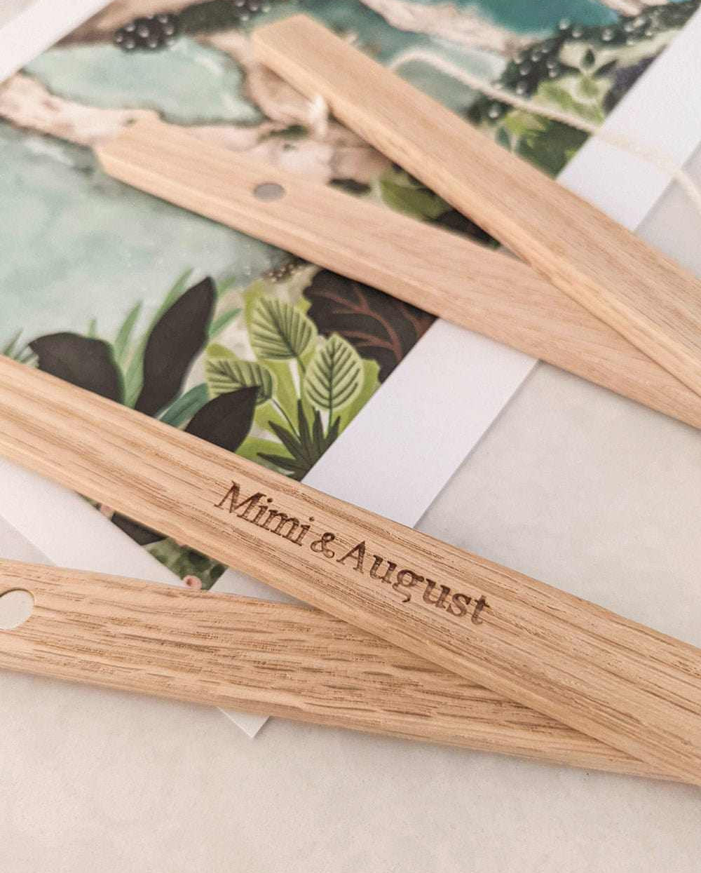 Engraved wood hanger 8 inches mimi & august