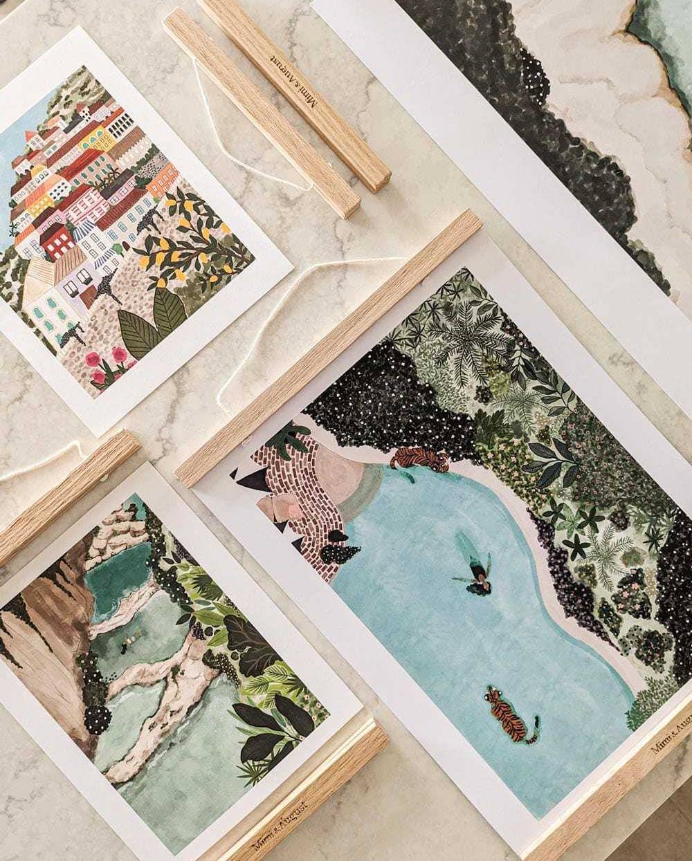 beautiful hanger accessory for wall posters, art prints by mimi & august