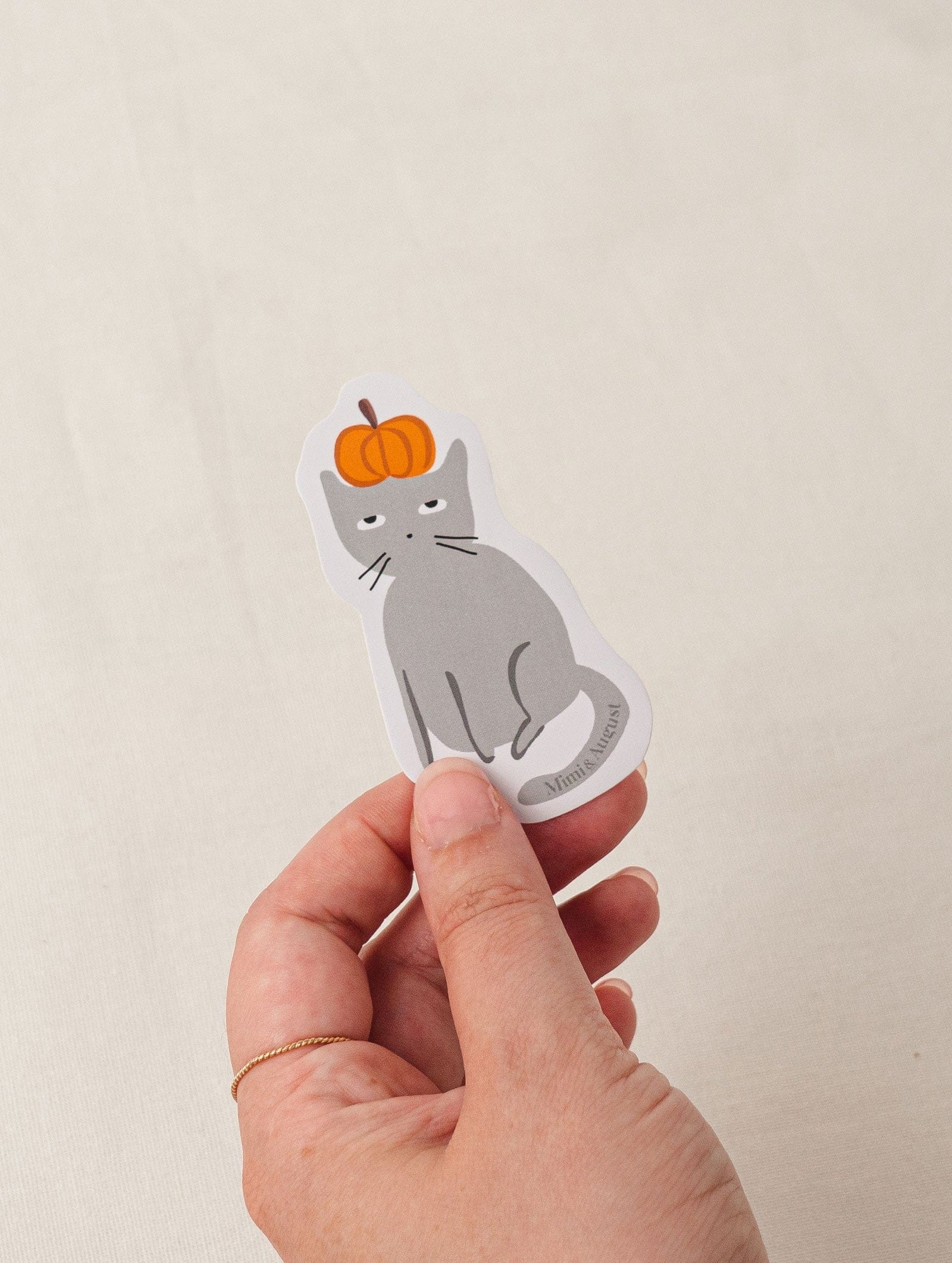 Sacha the Pumpkin Lover Vinyl Sticker by mimi and august