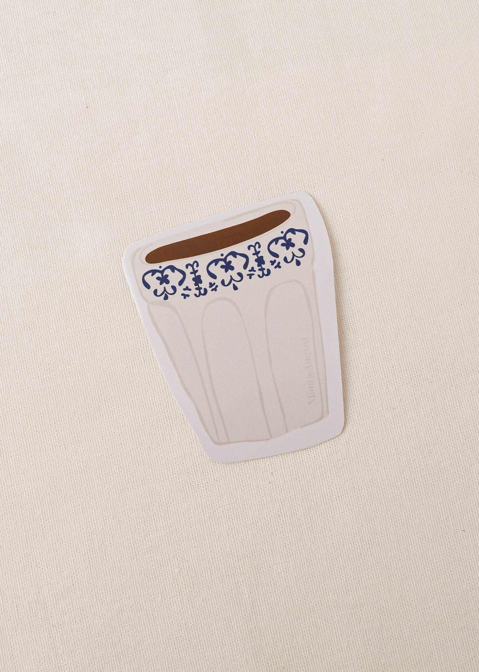 ceramic cup with coffee vinyl sticker