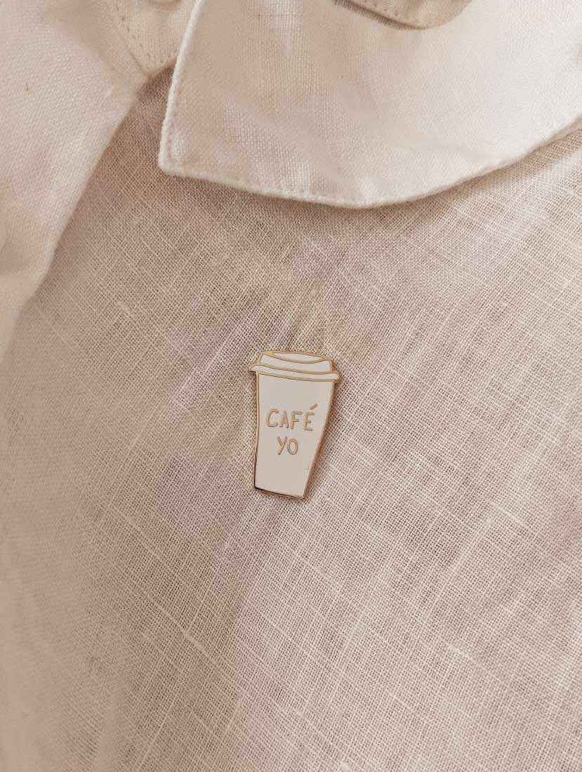 beautiful enamel pin for coffee lovers by mimi & august