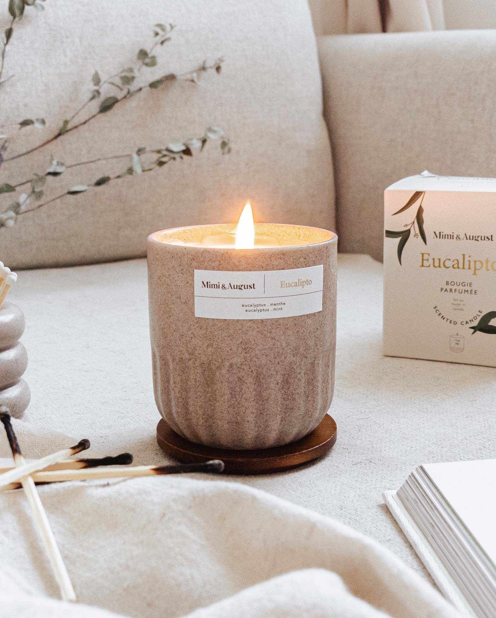 high quality candle notes of eucalyptus and mint