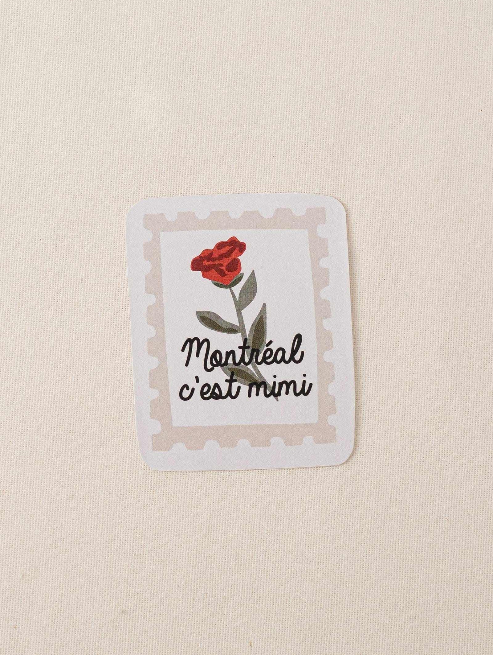 postal stamp with flower vinyl sticker