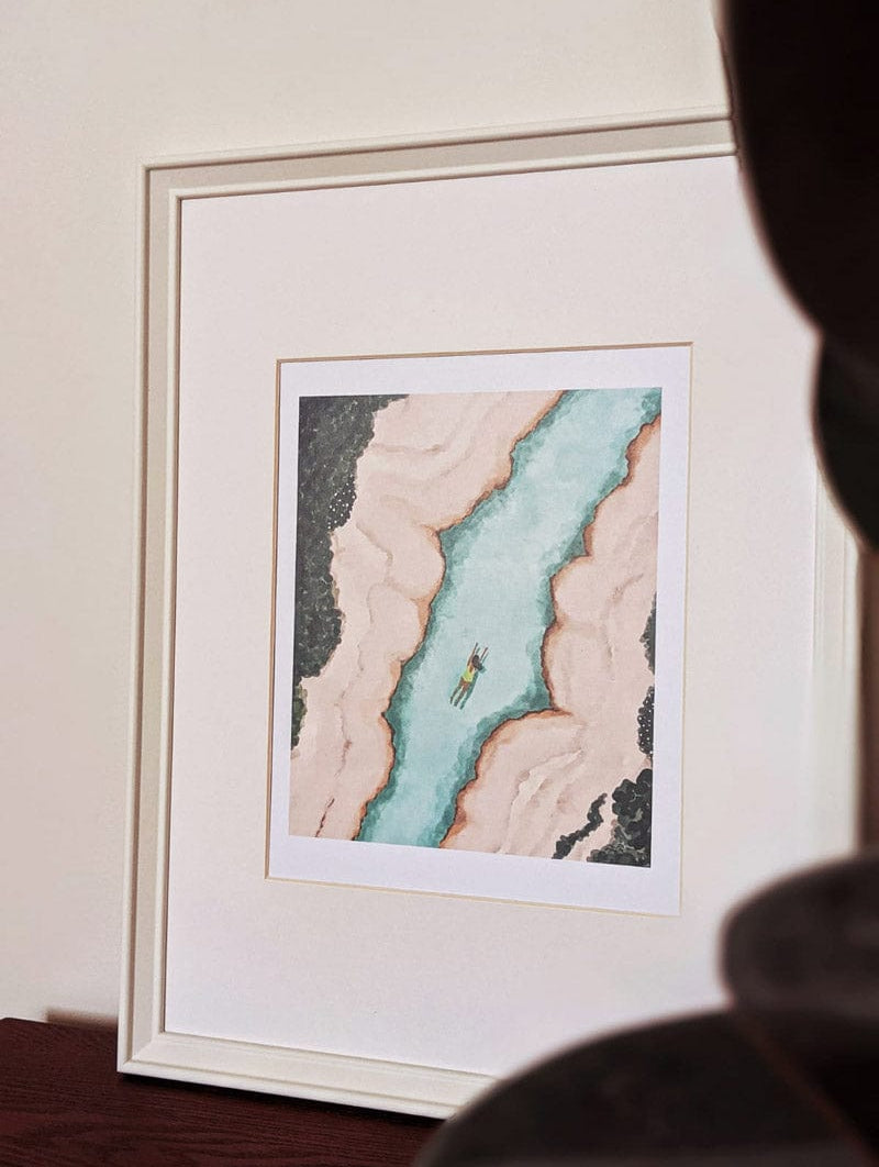 Beautiful javari river illustration framed by mimi and august