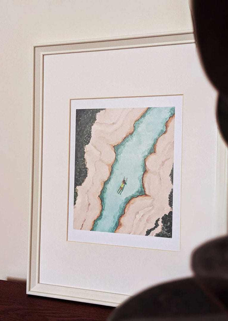 Beautiful javari river illustration framed by mimi and august