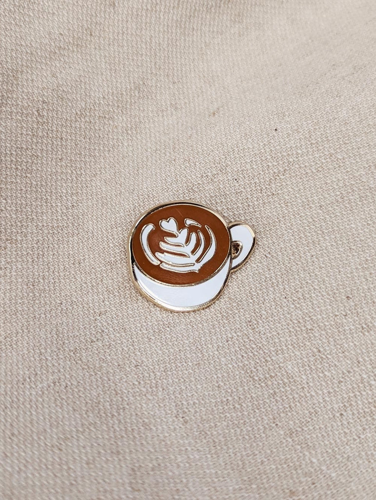 barista latte coffee enamel pin