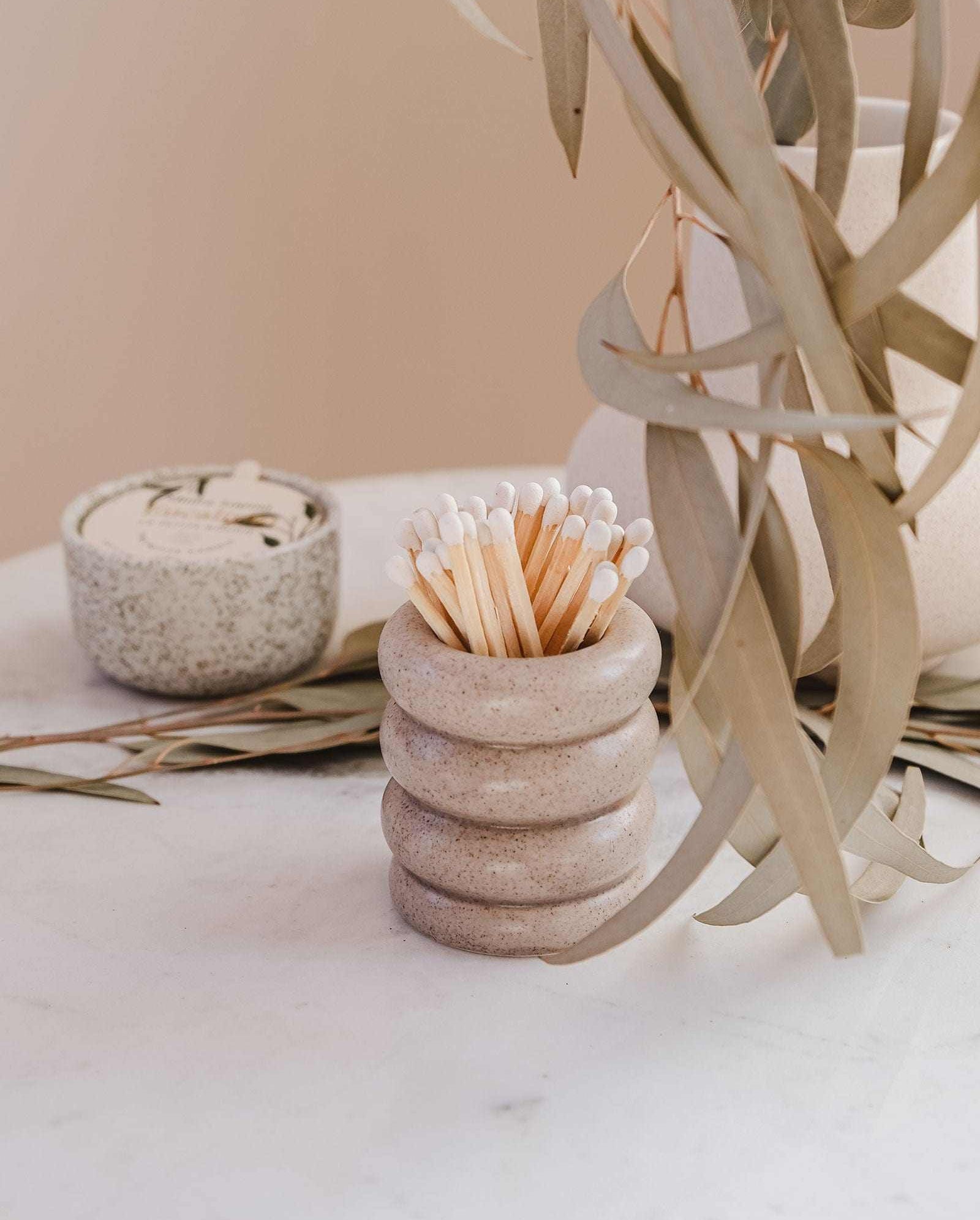 Ceramic Match Pot by mimi and august