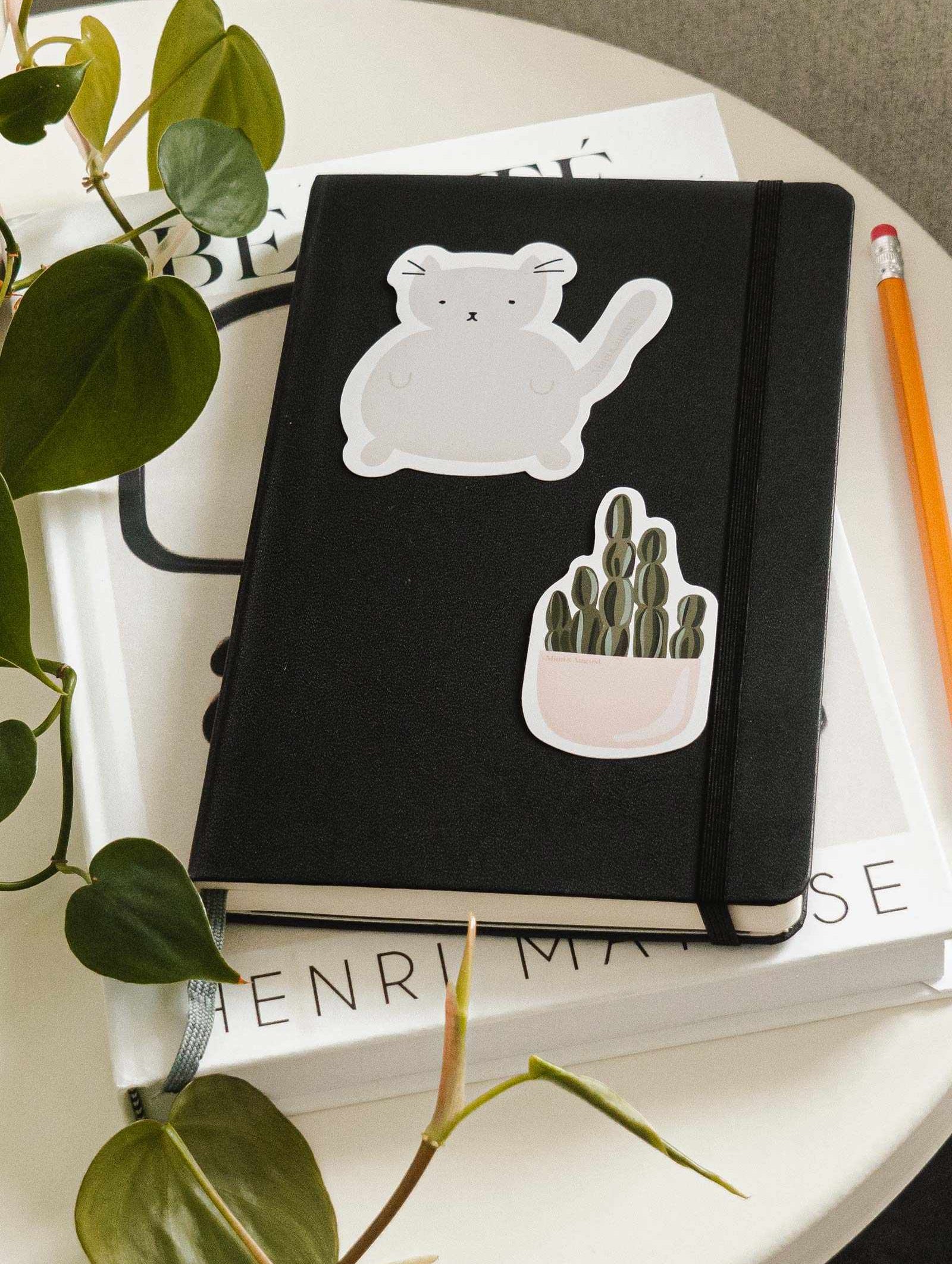 notebook with Cactus party vinyl sticker
