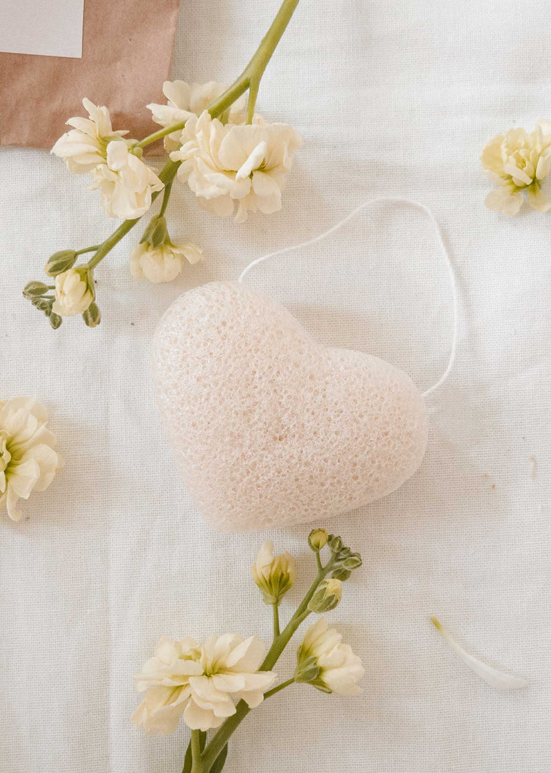 A heart-shaped konjac sponge from mimi and august