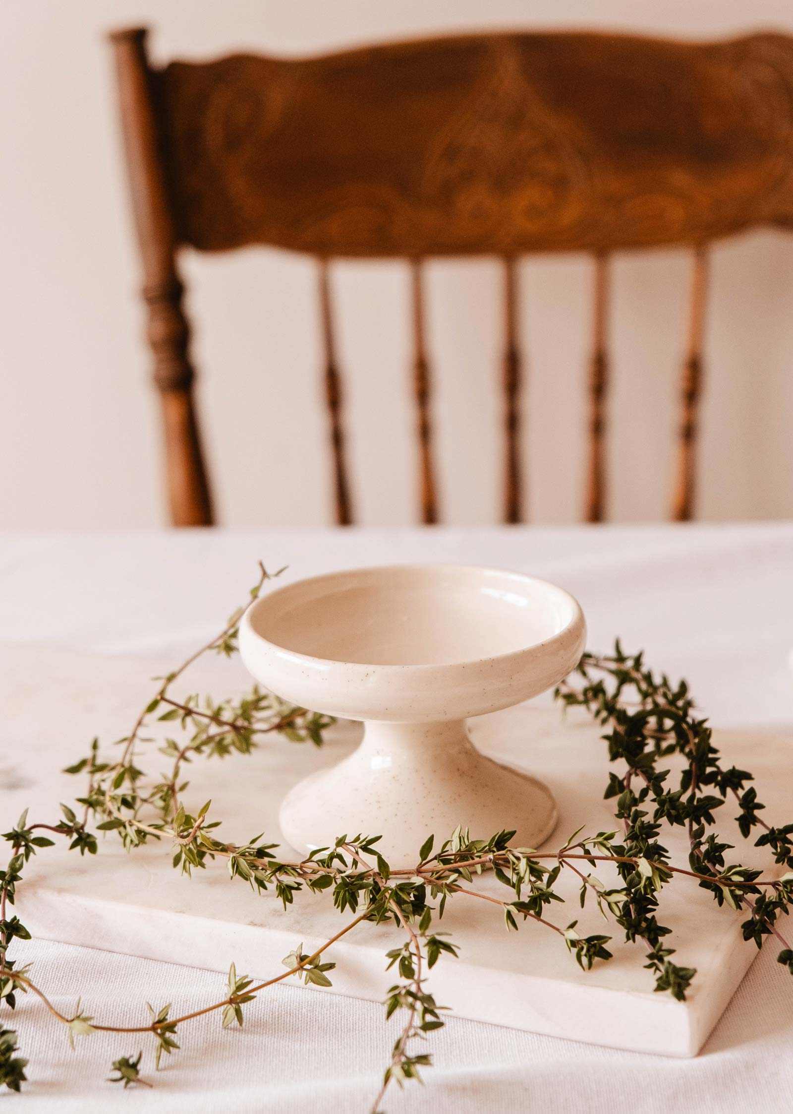 Serenity Pillar Candle Holder ceramic minimalist versatile home decor by Diane Brouillette