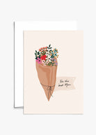 Mother's Day card with flower bouquet for the best mom, eco-friendly recycled paper and compostable packaging