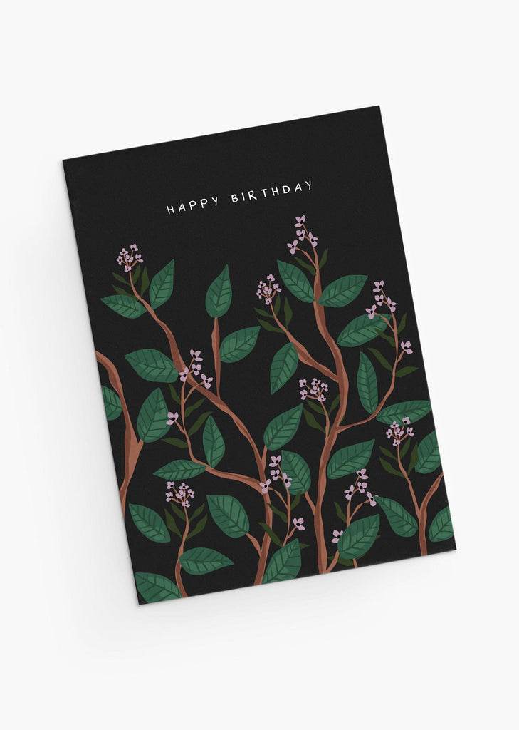 Eco-friendly wild rose garden birthday greeting card- English version- By Mimi & August