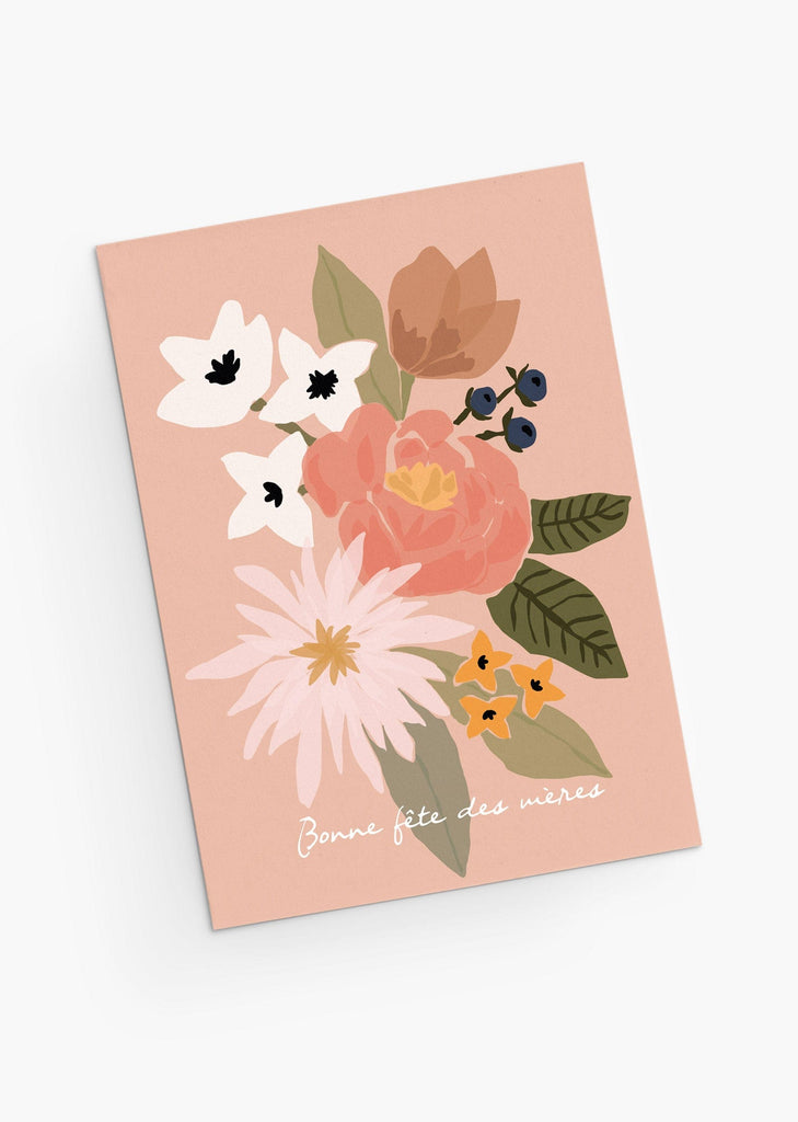 Bouquet de fleurs - Cartes de vœux pour la fête des mères en français - By Mimi & August