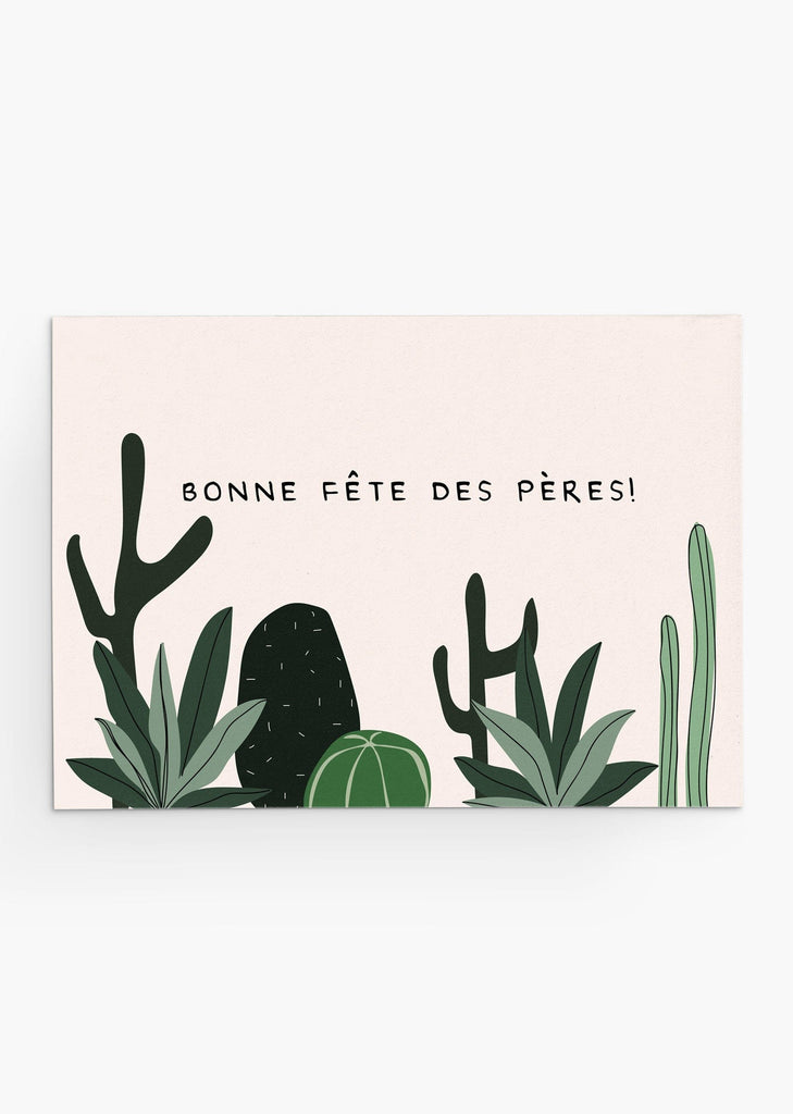 Mignonne carte de vœux pour la fête des pères avec cactus et plantes- By Mimi & August